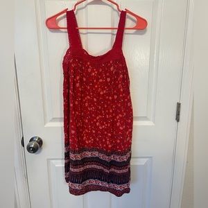 Vintage Xhilaration Lace Red Floral Pattern Mini Dress S